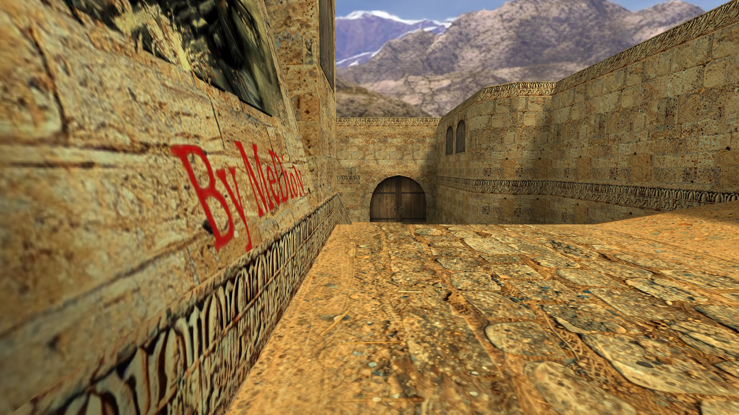Тот же ракурс Dust 2x2 с HD-текстурами и новым небом