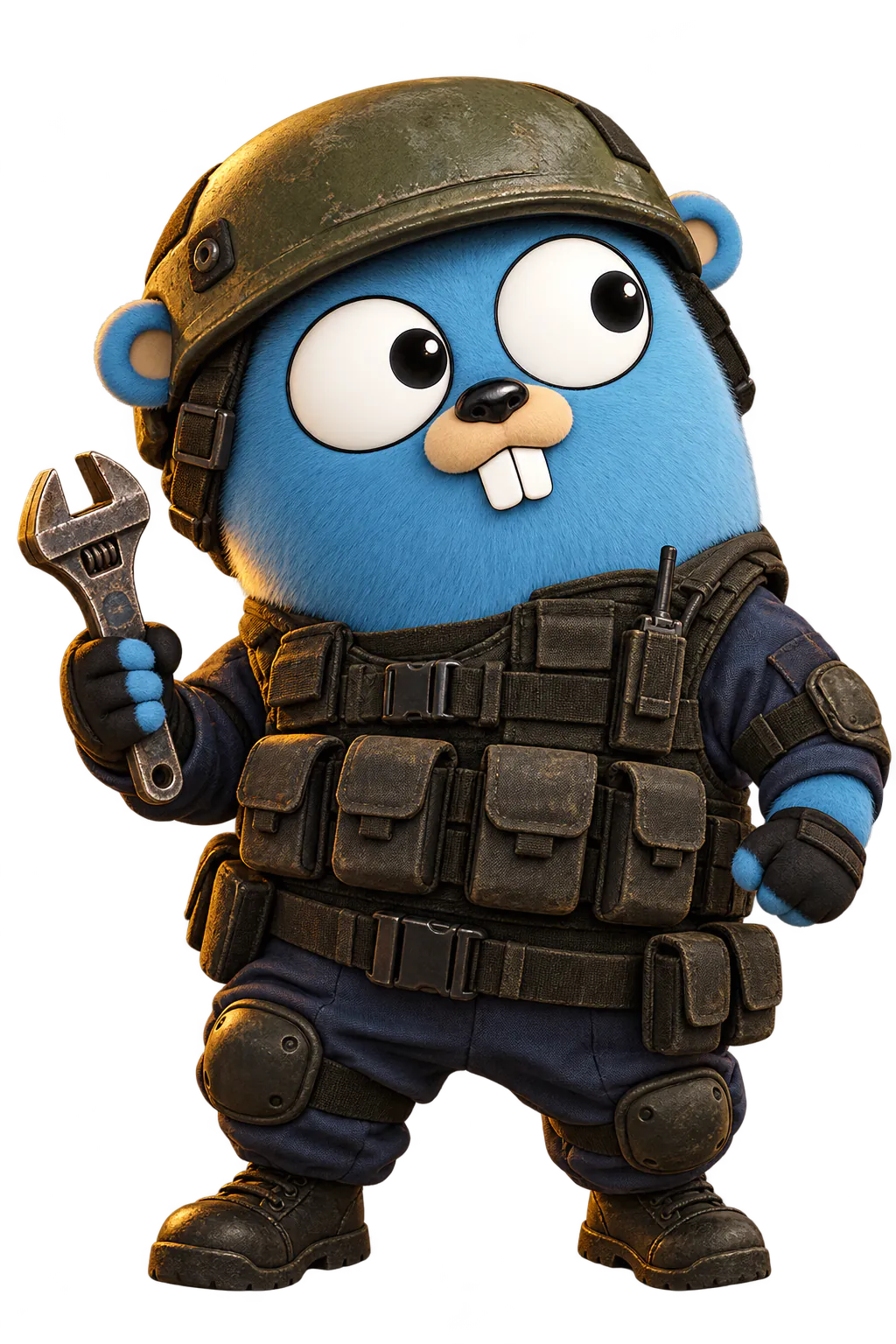 Gopher — талисман Go в экипировке Counter-Strike 1.6